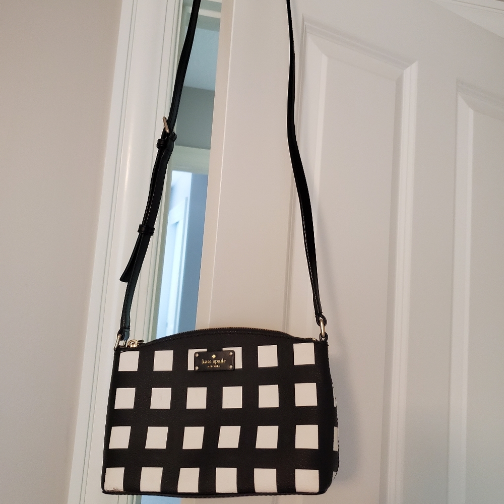 Kate Spade crossbody bag in black and white check